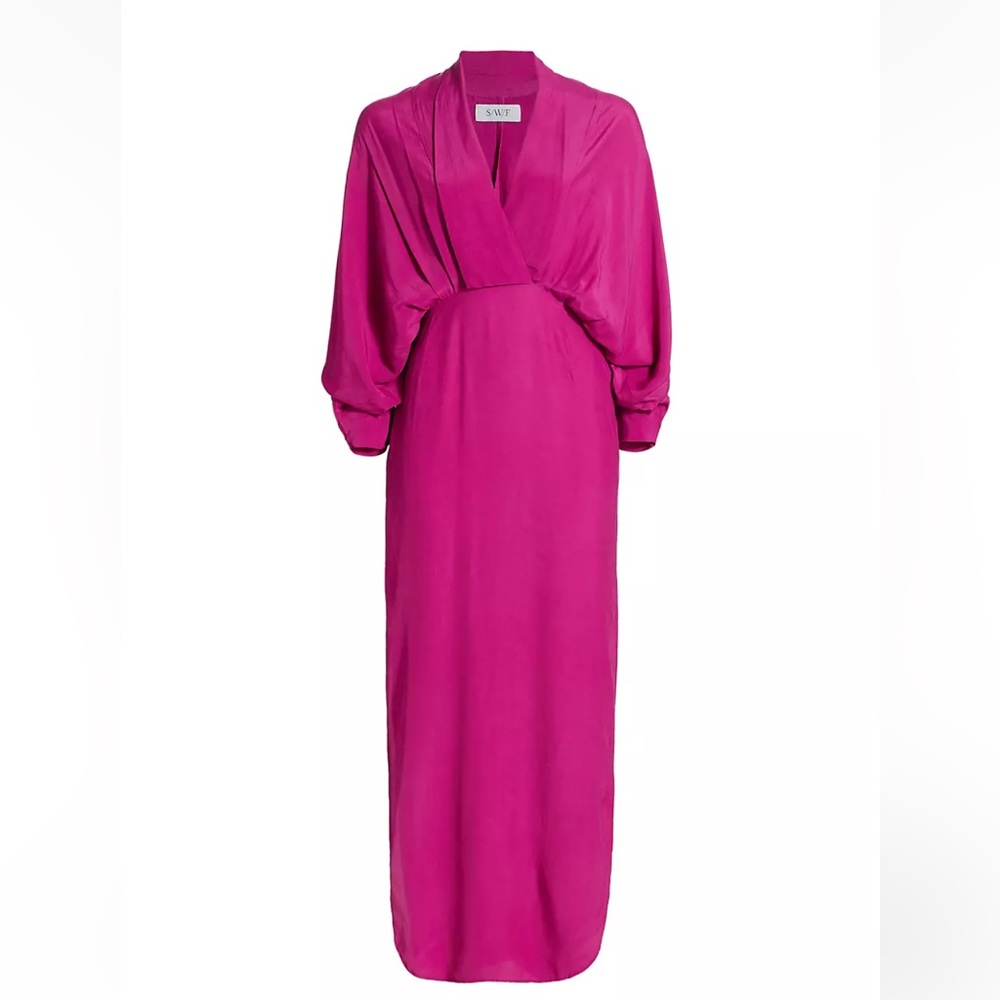 Plunge Dress in Cerise